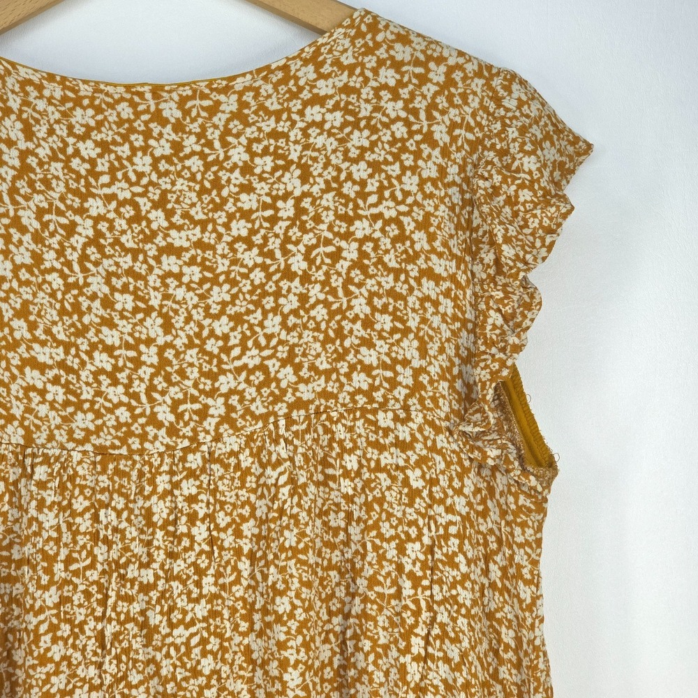 Savannah Jane Flutter Sleeve Blouse 1X Embroidered Floral Cottage Peasant Boho - Picture 12 of 14